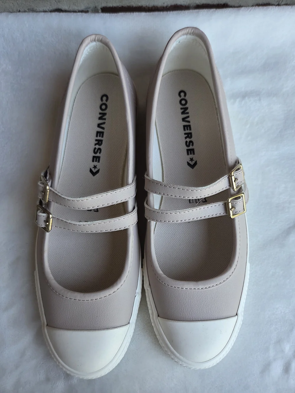 Converse Mary Jane Double Strap Flats Warm Clay Egret Gold Women's US 8.5